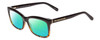 Profile View of Kate Spade DOLLIE Designer Polarized Reading Sunglasses with Custom Cut Powered Green Mirror Lenses in Black Amber Tortoise Havana Ladies Cat Eye Full Rim Acetate 53 mm