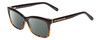 Profile View of Kate Spade DOLLIE Designer Polarized Reading Sunglasses with Custom Cut Powered Smoke Grey Lenses in Black Amber Tortoise Havana Ladies Cat Eye Full Rim Acetate 53 mm