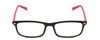 Front View of Kate Spade JODIE 2 Womens Rectangle Designer Reading Glasses Black/Mulberry 50mm