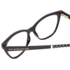 Close Up View of Kate Spade JOHNESHA Designer Single Vision Prescription Rx Eyeglasses in Black W/ White Polka Dots Ladies Cat Eye Full Rim Acetate 52 mm