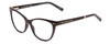 Profile View of Kate Spade JOHNESHA Designer Blue Light Blocking Eyeglasses in Black W/ White Polka Dots Ladies Cat Eye Full Rim Acetate 52 mm