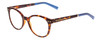 Profile View of Kate Spade KAYLIN Designer Single Vision Prescription Rx Eyeglasses in Dark Brown Amber Tortoise Havana Ladies Round Full Rim Acetate 49 mm