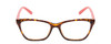 Front View of Kate Spade PAVA/O Designer Progressive Lens Prescription Rx Eyeglasses in Brown Tortoise & Coral Pink Ladies Cat Eye Full Rim Acetate 52 mm