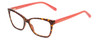 Profile View of Kate Spade PAVA/O Designer Blue Light Blocking Eyeglasses in Brown Tortoise & Coral Pink Ladies Cat Eye Full Rim Acetate 52 mm