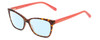 Profile View of Kate Spade PAVA/O Designer Blue Light Blocking Eyeglasses in Brown Tortoise & Coral Pink Ladies Cat Eye Full Rim Acetate 52 mm
