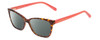 Profile View of Kate Spade PAVA/O Designer Polarized Sunglasses with Custom Cut Smoke Grey Lenses in Brown Tortoise & Coral Pink Ladies Cat Eye Full Rim Acetate 52 mm