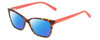 Profile View of Kate Spade PAVA/O Designer Polarized Reading Sunglasses with Custom Cut Powered Blue Mirror Lenses in Brown Tortoise & Coral Pink Ladies Cat Eye Full Rim Acetate 52 mm