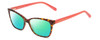 Profile View of Kate Spade PAVA/O Designer Polarized Reading Sunglasses with Custom Cut Powered Green Mirror Lenses in Brown Tortoise & Coral Pink Ladies Cat Eye Full Rim Acetate 52 mm