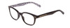 Profile View of Kate Spade REBECCA 2 Designer Blue Light Blocking Eyeglasses in Black W/ White Floral Pattern Ladies Cat Eye Full Rim Acetate 49 mm