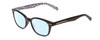 Profile View of Kate Spade REBECCA 2 Designer Blue Light Blocking Eyeglasses in Black W/ White Floral Pattern Ladies Cat Eye Full Rim Acetate 49 mm