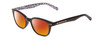 Profile View of Kate Spade REBECCA 2 Designer Polarized Sunglasses with Custom Cut Red Mirror Lenses in Black W/ White Floral Pattern Ladies Cat Eye Full Rim Acetate 49 mm