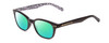 Profile View of Kate Spade REBECCA 2 Designer Polarized Reading Sunglasses with Custom Cut Powered Green Mirror Lenses in Black W/ White Floral Pattern Ladies Cat Eye Full Rim Acetate 49 mm