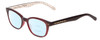 Profile View of Kate Spade REBECCA 2 Designer Progressive Lens Blue Light Blocking Eyeglasses in Opal Burgundy Crystal & White W/ BlackWriting  Ladies Cat Eye Full Rim Acetate 49 mm