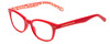 Profile View of Kate Spade REBECCA 2 Womens Cateye Reading Glasses in Red & Pink W/ Hearts 49 mm