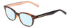 Profile View of Kate Spade REBECCA 2 Designer Blue Light Blocking Eyeglasses in Tortoise Havana & Peach W/ White Polka Dots Ladies Cat Eye Full Rim Acetate 49 mm