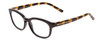 Profile View of Kate Spade TABBY/O Designer Reading Eye Glasses with Custom Cut Powered Lenses in Black & Amber Crystal Tortoise Ladies Cat Eye Full Rim Acetate 50 mm