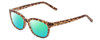 Profile View of Kate Spade TABBY/O Designer Polarized Reading Sunglasses with Custom Cut Powered Green Mirror Lenses in Light Beige Crystal & Brown Spotty Tortoise  Ladies Cat Eye Full Rim Acetate 50 mm