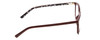 Side View of Kate Spade TINLEE Designer Reading Eye Glasses with Custom Cut Powered Lenses in Deep Burgundy W/ Black & White Floral Ladies Cat Eye Full Rim Acetate 52 mm