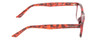 Side View of Prive Revaux Class Act Designer Blue Light Blocking Eyeglasses in Sangria Wine Red Tortoise Havana Ladies Oval Full Rim Acetate 48 mm