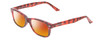 Profile View of Prive Revaux Class Act Designer Polarized Sunglasses with Custom Cut Red Mirror Lenses in Sangria Wine Red Tortoise Havana Ladies Oval Full Rim Acetate 48 mm
