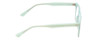 Side View of Prive Revaux Expert Unisex Rectangle Reading Glasses in Mint Green Crystal 50 mm