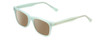 Profile View of Prive Revaux Expert Designer Polarized Sunglasses with Custom Cut Amber Brown Lenses in Mint Green Crystal Unisex Rectangle Full Rim Acetate 50 mm