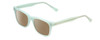 Profile View of Prive Revaux Expert Designer Polarized Reading Sunglasses with Custom Cut Powered Amber Brown Lenses in Mint Green Crystal Unisex Rectangle Full Rim Acetate 50 mm