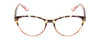 Front View of Prive Revaux Focused Designer Reading Eye Glasses with Custom Cut Powered Lenses in Blue Tortoise Havana/Rose Crystal Ladies Cateye Full Rim Acetate 52 mm