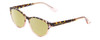 Profile View of Prive Revaux Focused Designer Polarized Reading Sunglasses with Custom Cut Powered Sun Flower Yellow Lenses in Blue Tortoise Havana/Rose Crystal Ladies Cateye Full Rim Acetate 52 mm