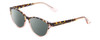Profile View of Prive Revaux Focused Designer Polarized Reading Sunglasses with Custom Cut Powered Smoke Grey Lenses in Blue Tortoise Havana/Rose Crystal Ladies Cateye Full Rim Acetate 52 mm