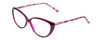 Profile View of Prive Revaux Honor Roll Womens Cateye Reading Glasses in Magenta Marble Red 54mm