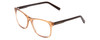 Profile View of Prive Revaux On The Wire Designer Progressive Lens Blue Light Blocking Eyeglasses in Crystal Cantaloupe Orange Blue Unisex Cateye Full Rim Acetate 52 mm