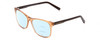 Profile View of Prive Revaux On The Wire Designer Progressive Lens Blue Light Blocking Eyeglasses in Crystal Cantaloupe Orange Blue Unisex Cateye Full Rim Acetate 52 mm
