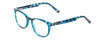 Profile View of Prive Revaux Show Off Single Designer Blue Light Blocking Eyeglasses in Blue Tortoise Havana Ladies Round Full Rim Acetate 48 mm