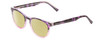 Profile View of Prive Revaux Show Off Single Designer Polarized Reading Sunglasses with Custom Cut Powered Sun Flower Yellow Lenses in Black Purple Tortoise Blush Pink Crystal Fade Ladies Round Full Rim Acetate 48 mm
