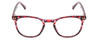 Front View of Prive Revaux Show Off Single Designer Reading Eye Glasses with Custom Cut Powered Lenses in Rose Red Tortoise Havana Crystal Ladies Round Full Rim Acetate 48 mm