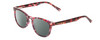 Profile View of Prive Revaux Show Off Single Designer Polarized Reading Sunglasses with Custom Cut Powered Smoke Grey Lenses in Rose Red Tortoise Havana Crystal Ladies Round Full Rim Acetate 48 mm