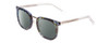 Profile View of Prive Revaux Alchemist Designer Polarized Sunglasses with Custom Cut Smoke Grey Lenses in Ocean Blue Tortoise Havana/Crystal Unisex Square Full Rim Acetate 50 mm