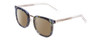 Profile View of Prive Revaux Alchemist Designer Polarized Sunglasses with Custom Cut Amber Brown Lenses in Ocean Blue Tortoise Havana/Crystal Unisex Square Full Rim Acetate 50 mm