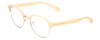 Profile View of Prive Revaux Angelou Designer Progressive Lens Blue Light Blocking Eyeglasses in Ivory White Gold Ladies Cateye Full Rim Acetate 50 mm