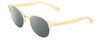 Profile View of Prive Revaux Angelou Designer Polarized Sunglasses with Custom Cut Smoke Grey Lenses in Ivory White Gold Ladies Cateye Full Rim Acetate 50 mm