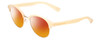 Profile View of Prive Revaux Angelou Designer Polarized Sunglasses with Custom Cut Red Mirror Lenses in Ivory White Gold Ladies Cateye Full Rim Acetate 50 mm