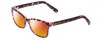 Profile View of Prive Revaux Julie Designer Polarized Sunglasses with Custom Cut Red Mirror Lenses in Midnight Plum Purple Tortoise Havana Ladies Cateye Full Rim Acetate 50 mm