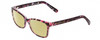 Profile View of Prive Revaux Julie Designer Polarized Reading Sunglasses with Custom Cut Powered Sun Flower Yellow Lenses in Midnight Plum Purple Tortoise Havana Ladies Cateye Full Rim Acetate 50 mm