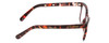 Side View of Prive Revaux Julie Designer Blue Light Blocking Eyeglasses in Sangria Coral Red Brown Crystal Tortoise Havana Ladies Cateye Full Rim Acetate 50 mm