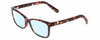 Profile View of Prive Revaux Julie Designer Blue Light Blocking Eyeglasses in Sangria Coral Red Brown Crystal Tortoise Havana Ladies Cateye Full Rim Acetate 50 mm