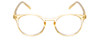 Front View of Prive Revaux Maestro Designer Reading Eye Glasses with Custom Cut Powered Lenses in Honey Crystal Yellow Brown Ladies Round Full Rim Acetate 48 mm