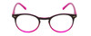 Front View of Prive Revaux Maestro Designer Progressive Lens Prescription Rx Eyeglasses in Black Magenta Pink Crystal Fade Ladies Round Full Rim Acetate 48 mm