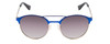 Front View of Prive Revaux Laguna Unisex Aviator Sunglasses in Royal Blue/Polarized Grey 52 mm