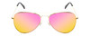 Front View of Prive Revaux Commando Aviator Sunglasses in Gold/Black/Polarize Pink Mirror 60mm